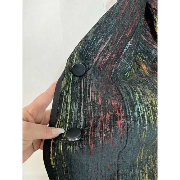 Trimdin Artisan Art to Wear Jacket Prism Noir Reversible Mid Length - Picture 10 of 12